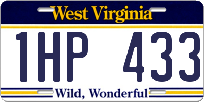 WV license plate 1HP433