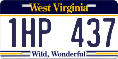 WV license plate 1HP437