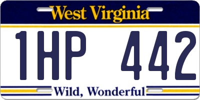 WV license plate 1HP442