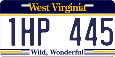WV license plate 1HP445