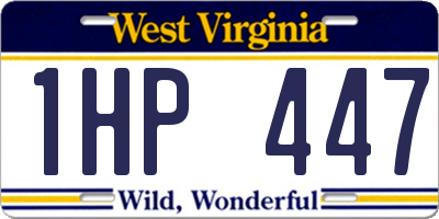 WV license plate 1HP447