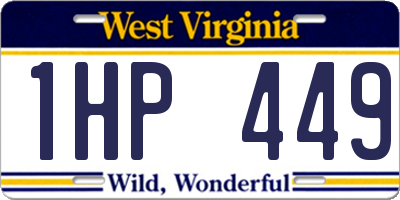 WV license plate 1HP449