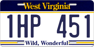 WV license plate 1HP451