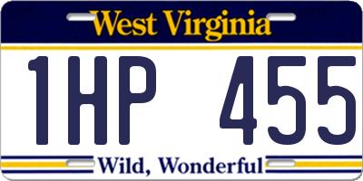 WV license plate 1HP455
