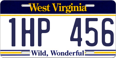 WV license plate 1HP456