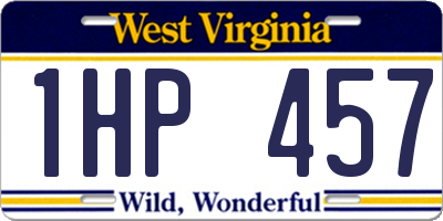 WV license plate 1HP457