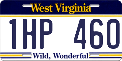 WV license plate 1HP460