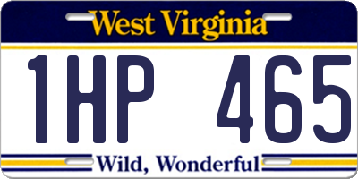 WV license plate 1HP465