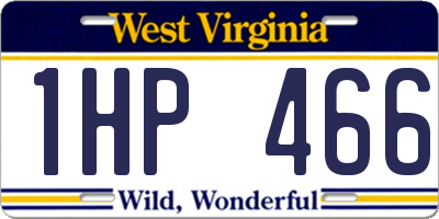WV license plate 1HP466