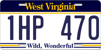 WV license plate 1HP470