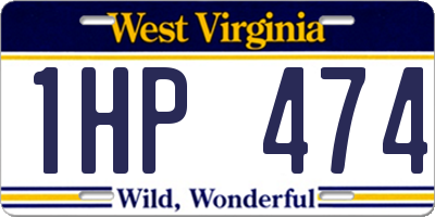 WV license plate 1HP474