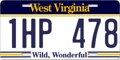 WV license plate 1HP478