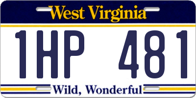 WV license plate 1HP481