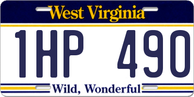 WV license plate 1HP490