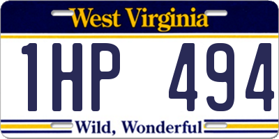 WV license plate 1HP494
