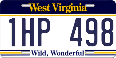 WV license plate 1HP498