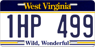 WV license plate 1HP499