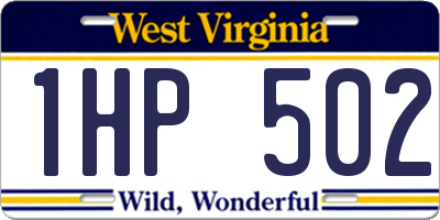 WV license plate 1HP502