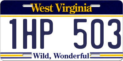 WV license plate 1HP503