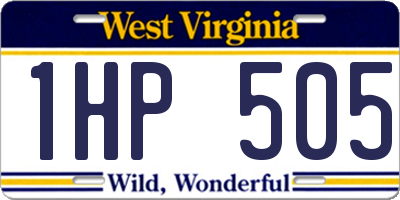 WV license plate 1HP505