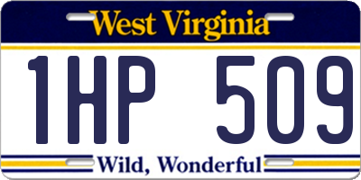 WV license plate 1HP509