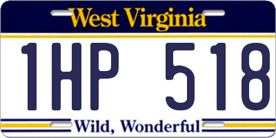 WV license plate 1HP518