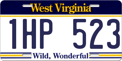 WV license plate 1HP523