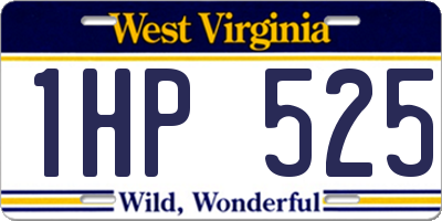 WV license plate 1HP525