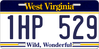 WV license plate 1HP529