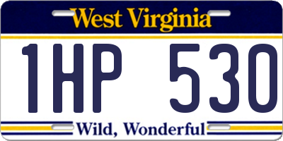 WV license plate 1HP530
