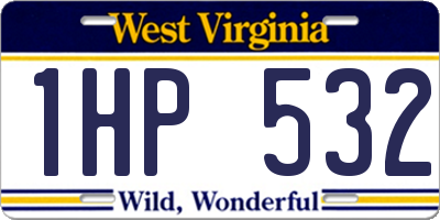 WV license plate 1HP532