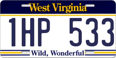WV license plate 1HP533