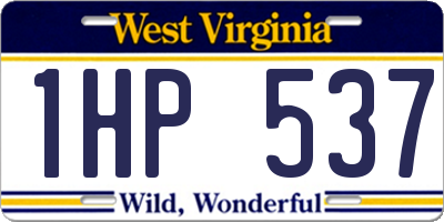 WV license plate 1HP537