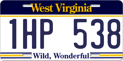 WV license plate 1HP538