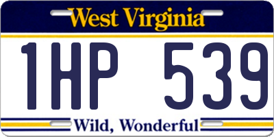 WV license plate 1HP539