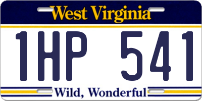 WV license plate 1HP541
