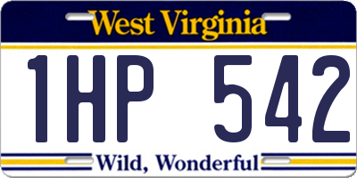 WV license plate 1HP542