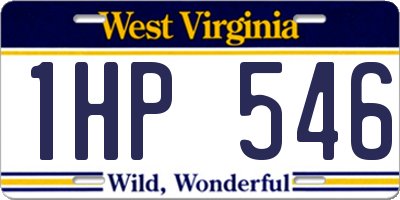 WV license plate 1HP546