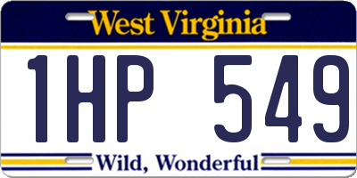 WV license plate 1HP549
