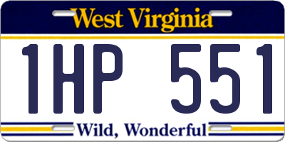 WV license plate 1HP551