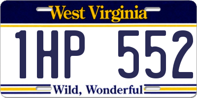 WV license plate 1HP552