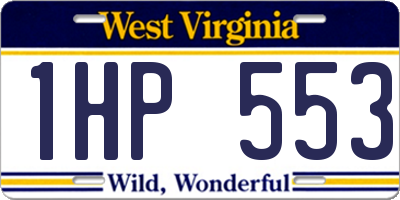 WV license plate 1HP553
