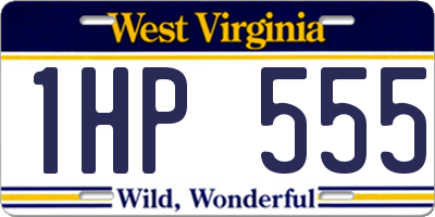 WV license plate 1HP555