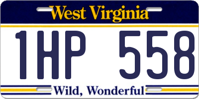 WV license plate 1HP558