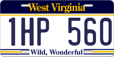 WV license plate 1HP560