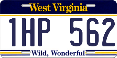 WV license plate 1HP562