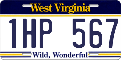 WV license plate 1HP567