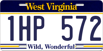 WV license plate 1HP572