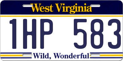 WV license plate 1HP583