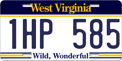 WV license plate 1HP585